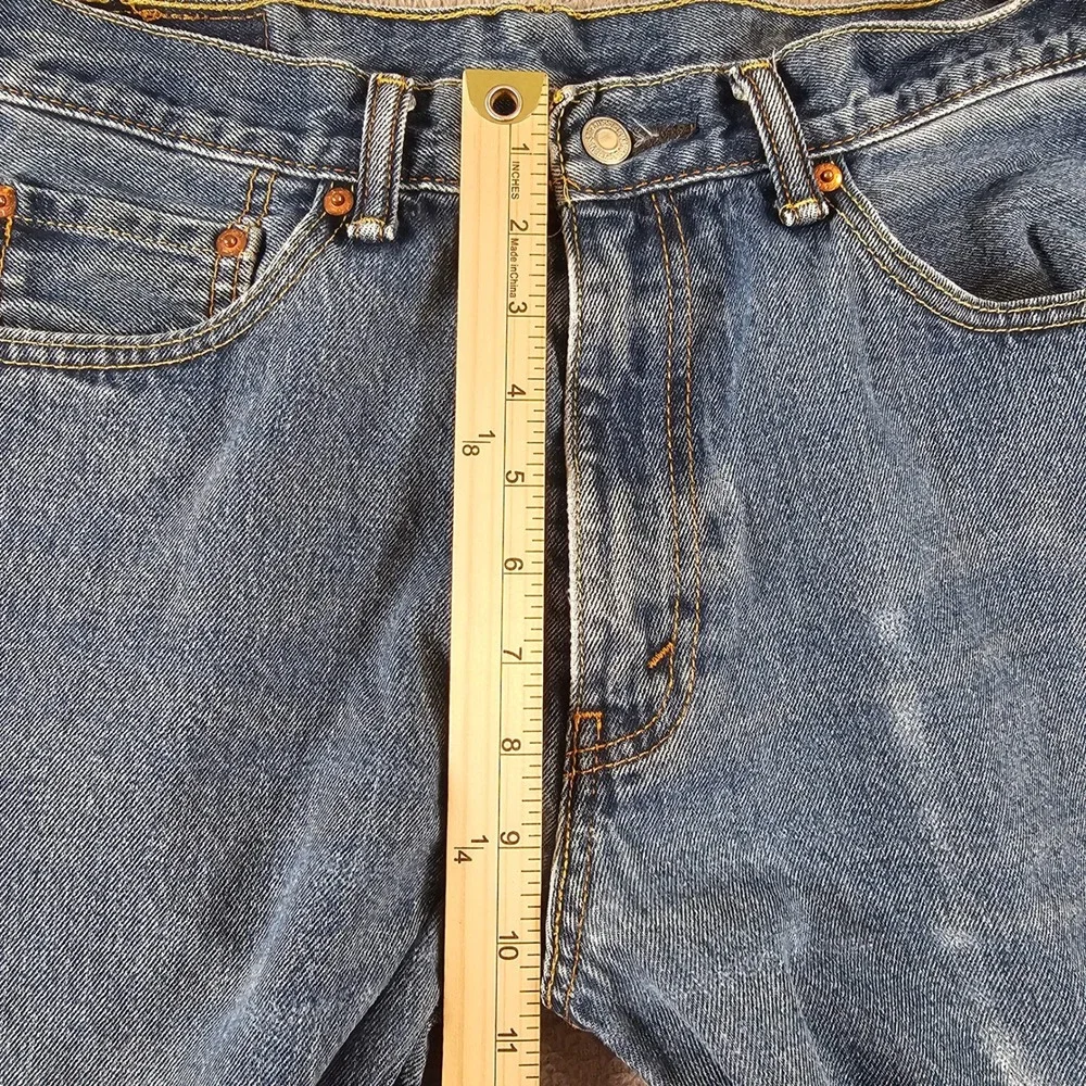 Levis 550 Relaxed Fit Custom Patterned Side Stripe Jeans 36x31 Upcycled Unisex